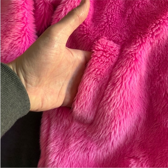Juicy Couture π π BLACK LABEL Hot Pink Y2K Faux Fur Full Zip Jacket - Picture 4 of 10